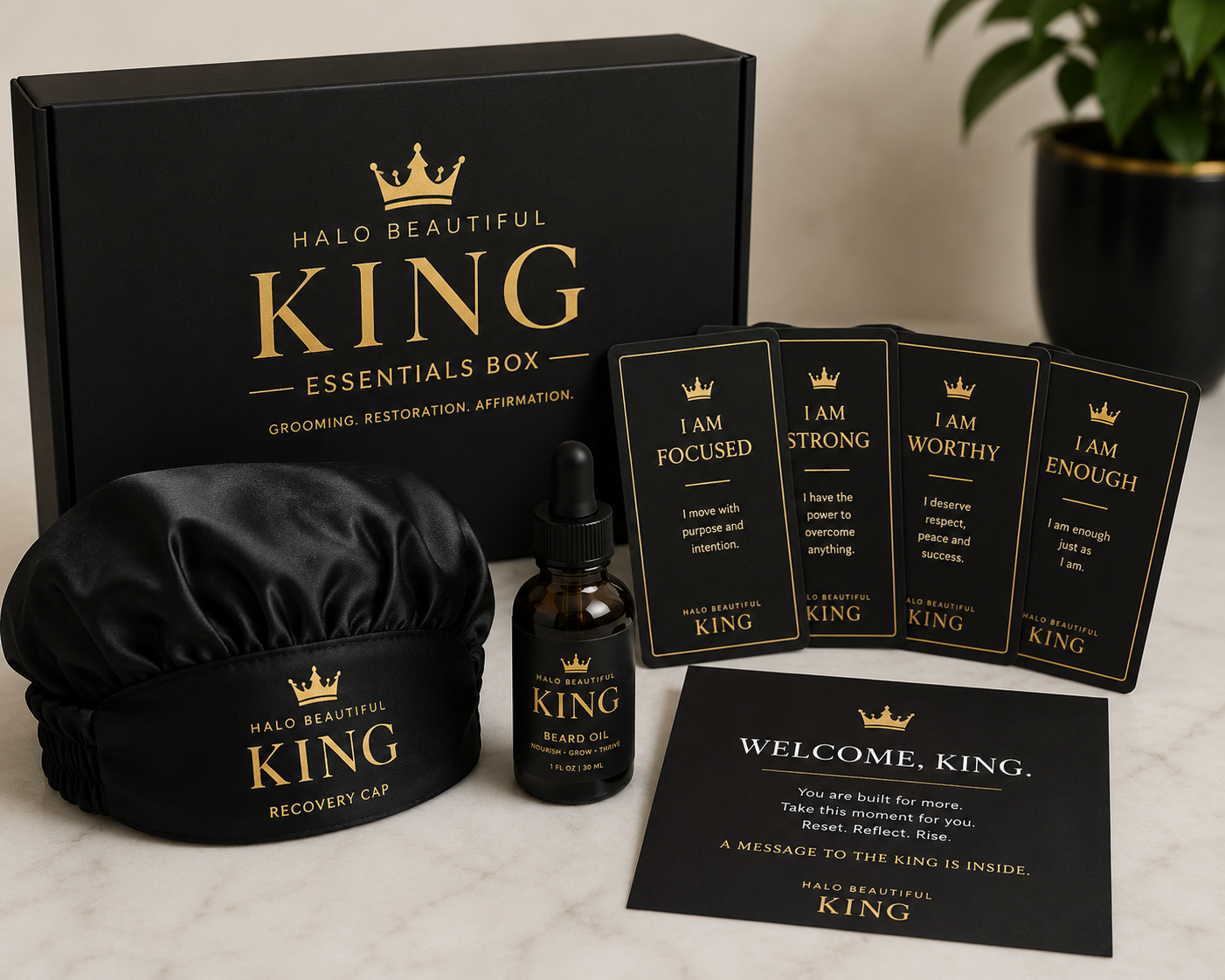 Halo Beautiful KING Essentials Box | Men’s Self-Care Gift Set