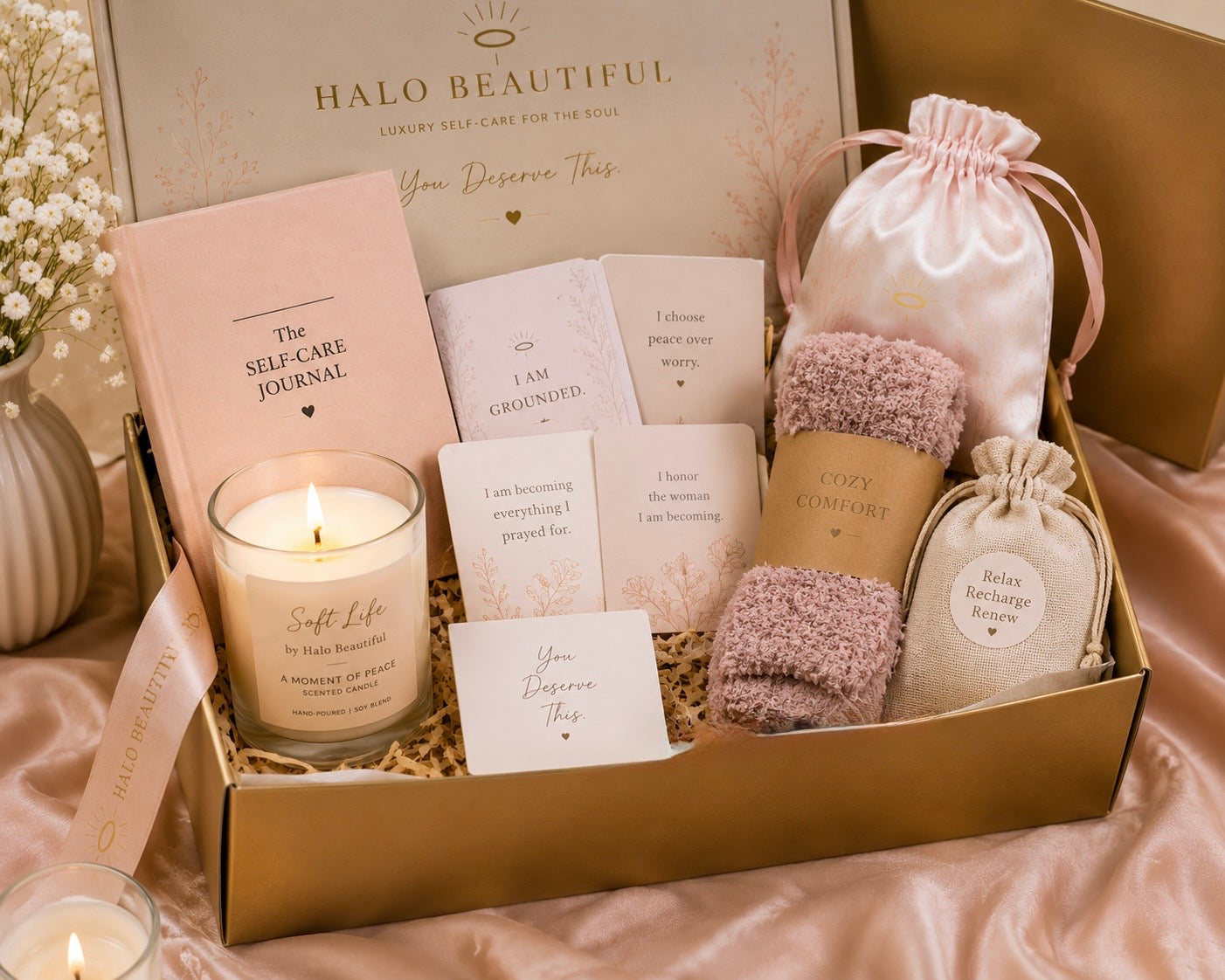 Halo Beautiful Luxury Self-Care Gift Box for Women