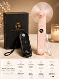 Rechargeable Folding Self-Care Fan | Blush Pink & Black
