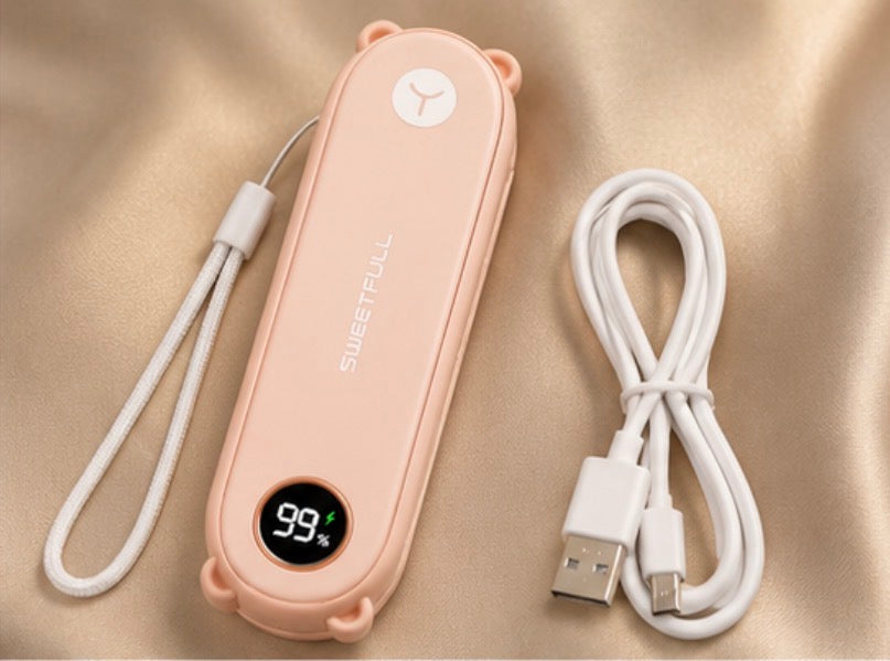 Rechargeable Folding Self-Care Fan | Blush Pink & Black