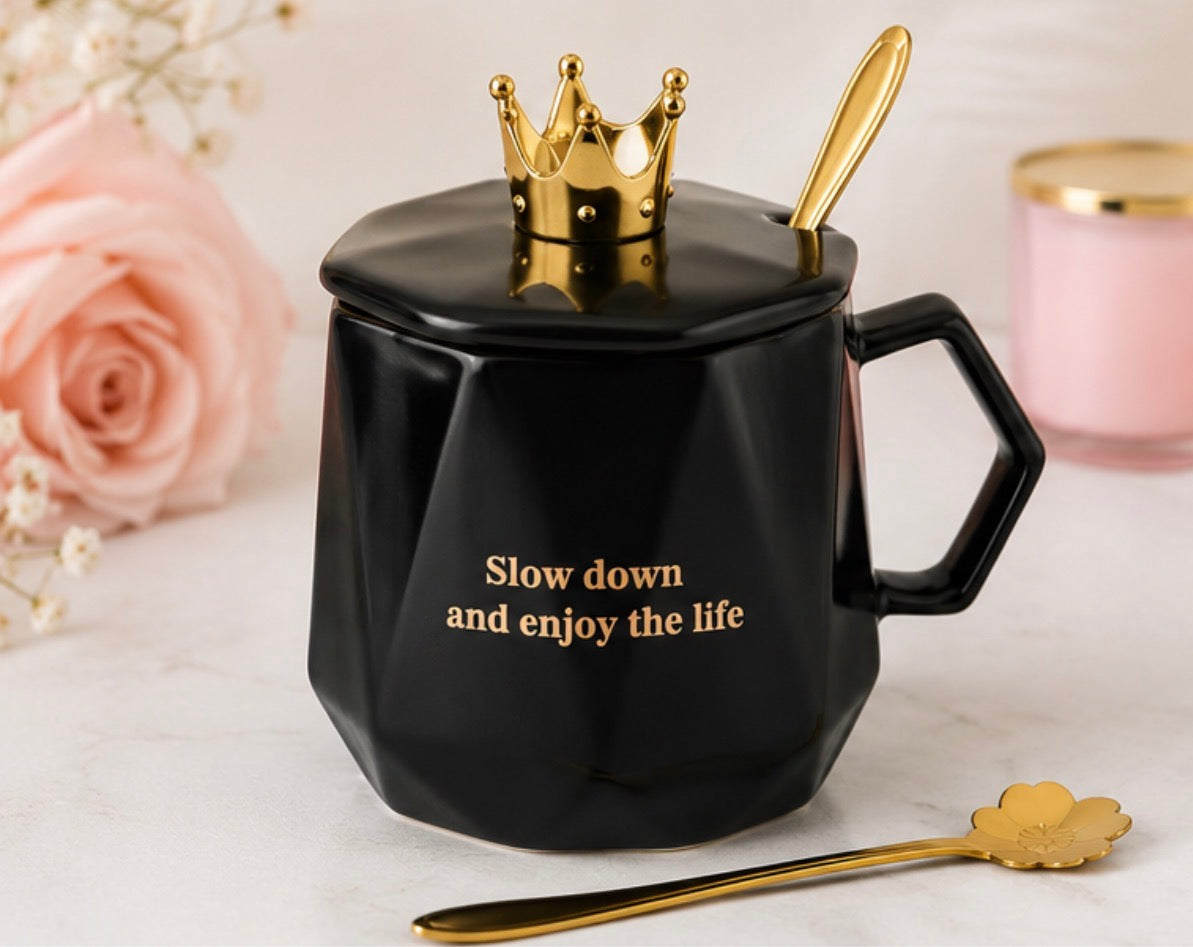 Slow Down & Enjoy Life Mug | Pink or Black